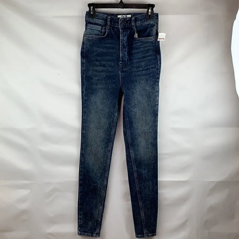 We the free skinny blue Jean button fly high waist